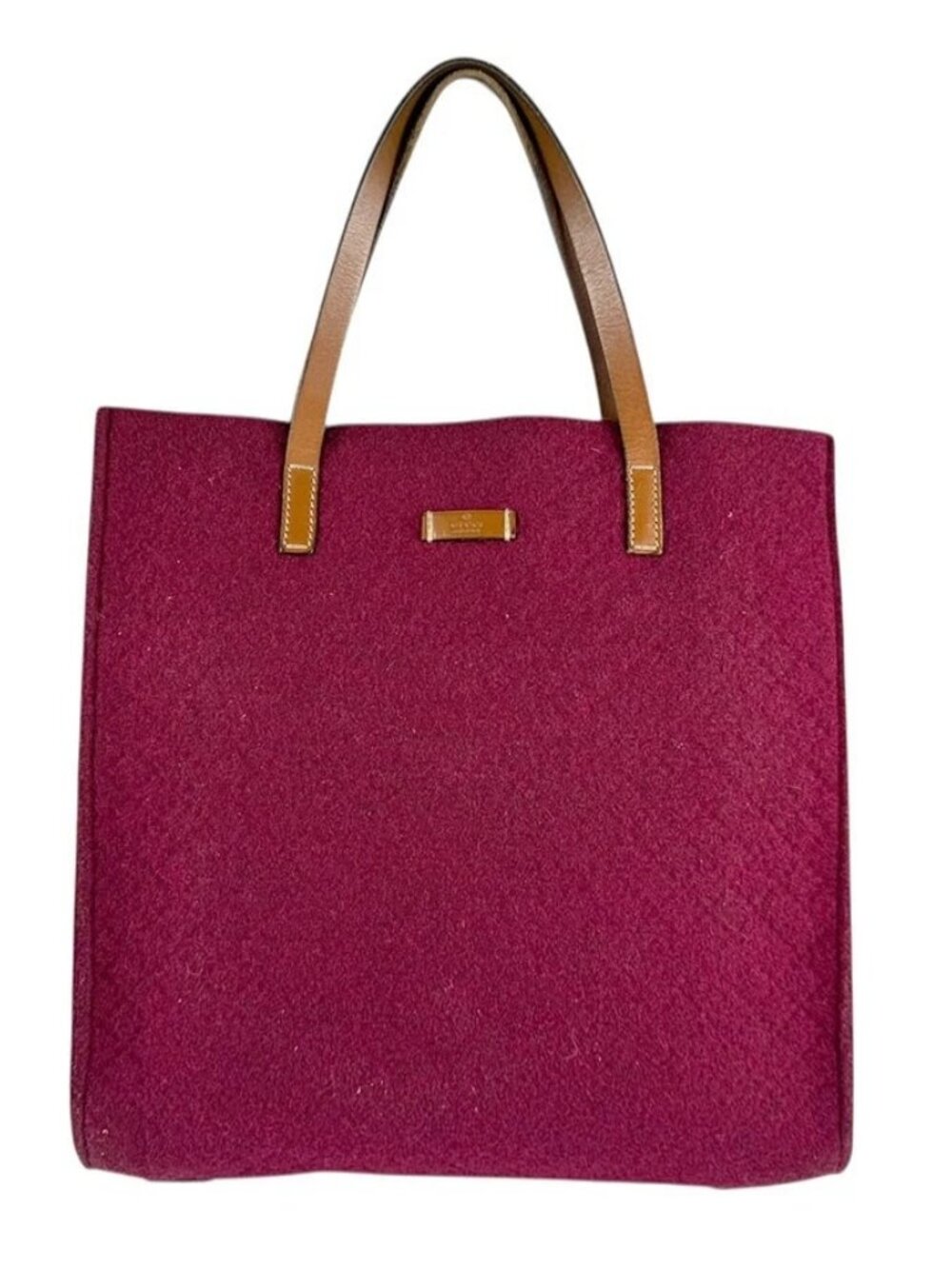 GUCCI Handbag Bordeaux/Brown Felt/Leather -